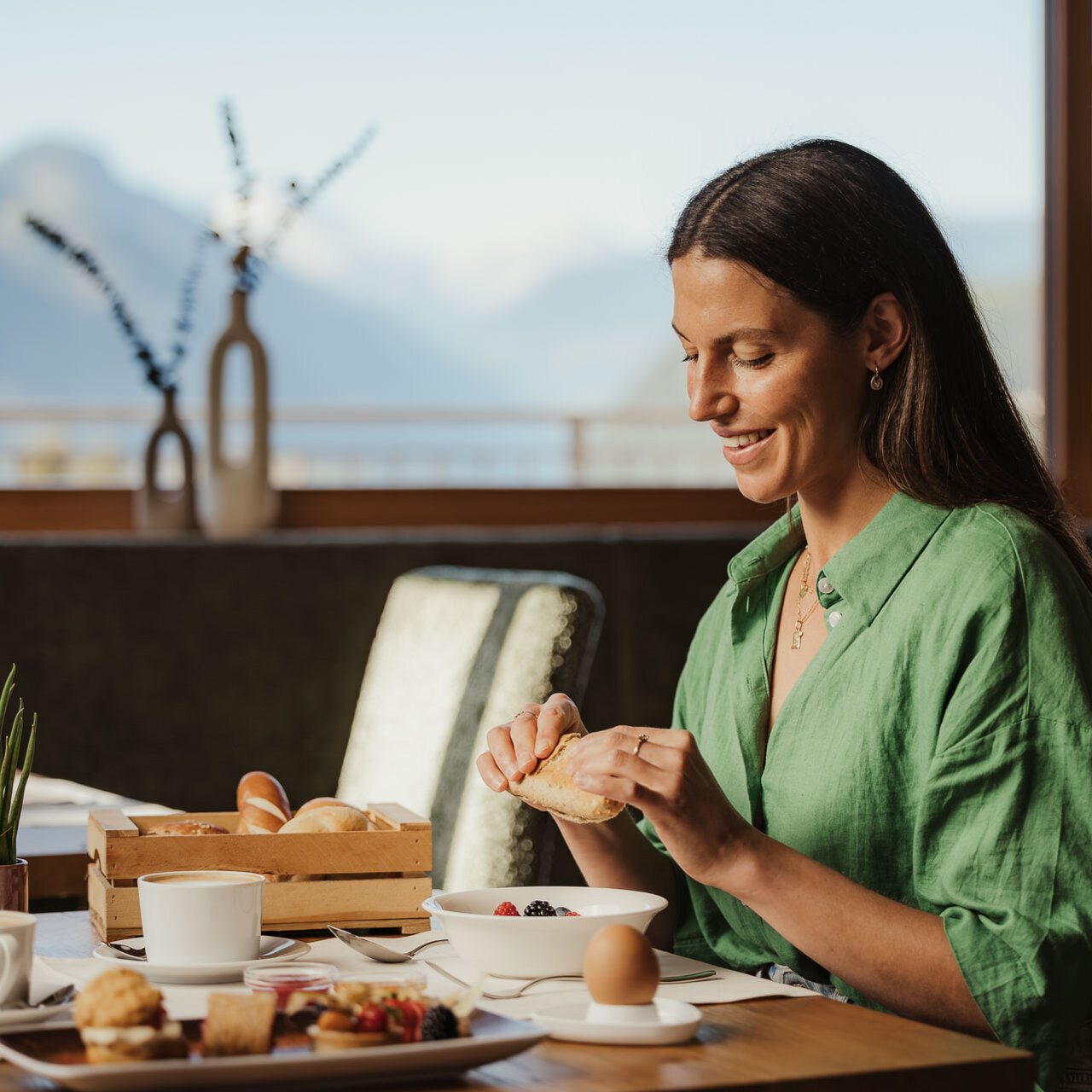 Frühstück Hotel B&B Feldmessner Reischach Kronplatz